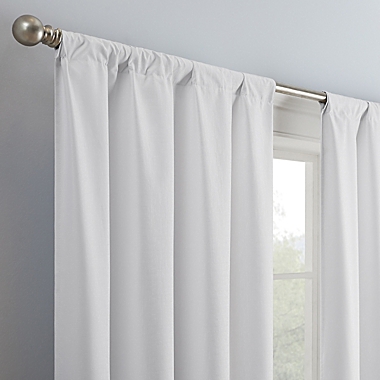 Eclipse Kate 54-Inch Rod Pocket Room Darkening Window Curtain Panel in White (Single). View a larger version of this product image.