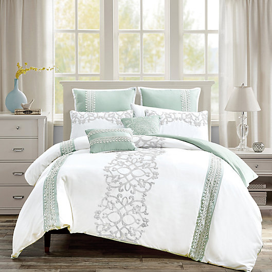 Alternate image 1 for Elight Home Chaela 7-Piece King/California King Comforter Set in White
