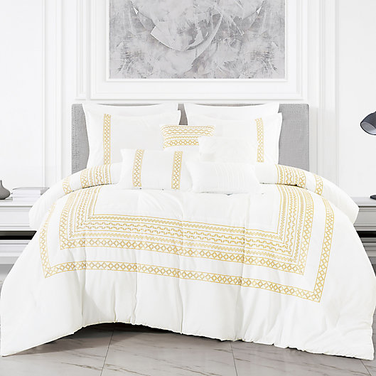 Alternate image 1 for ESCA Home Anlicnes 7-Piece Queen Comforter Set in White