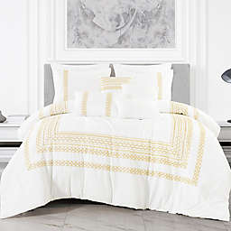 ESCA Home Anlicnes 7-Piece Queen Comforter Set in White
