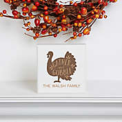 Gather and Gobble Thanksgiving Single Shelf Block in Beige
