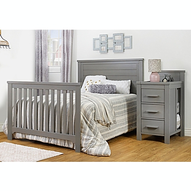 Sorelle Farmhouse Convertible Crib and Changer in Weathered Grey. View a larger version of this product image.