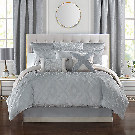 Alternate image 1 for Waterford® Augustus 4-Piece Queen Comforter Set in Seafoam