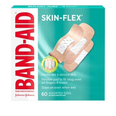 Johnson &amp; Johnson Band-Aid&reg; Skin-Flex&reg; 60-Count Adhesives Bandages. View a larger version of this product image.