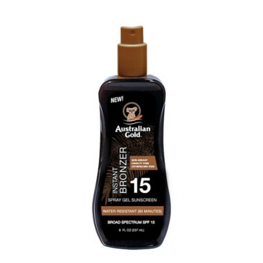 Australian Gold&reg; 8 fl. oz. Instant Bronzer Spray Gel Sunscreen SPF 15. View a larger version of this product image.