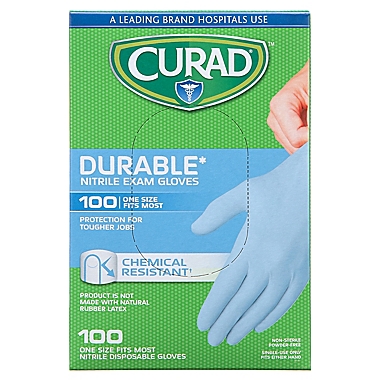 Curad&reg; 100-Pack Durable Nitrile Exam Gloves. View a larger version of this product image.