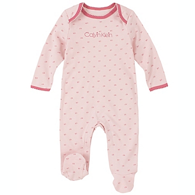 Calvin Klein&reg; Size 6-9M Footie in Pink. View a larger version of this product image.
