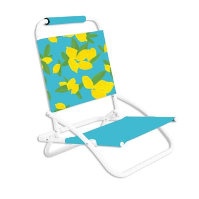 H for Happy&trade; Low Sand Beach Chair in Lemon/Blue