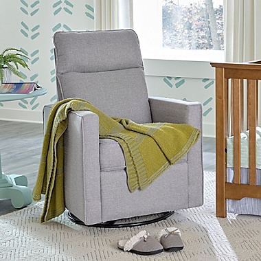 DaVinci Gabby Pillowback Swivel Glider in Misty Grey. View a larger version of this product image.