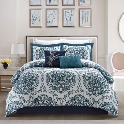 Sharon 10 Piece Comforter Set Bed, Green Bedspreads King Size
