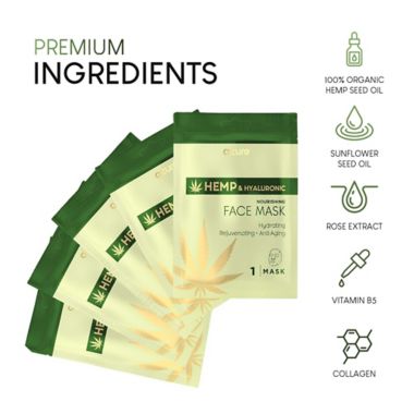 Azure 5-Pack Hemp and Hyaluronic Acid Nourishing Face Masks. View a larger version of this product image.