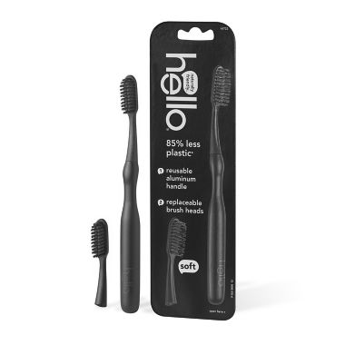 hello&reg; Replaceable Head Toothbrush Starter Kit in Black. View a larger version of this product image.