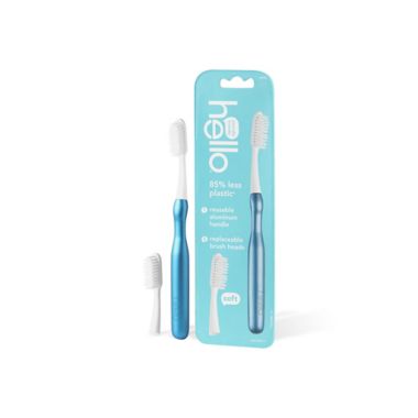 hello&reg; Replaceable Head Toothbrush Starter Kit in Blue. View a larger version of this product image.
