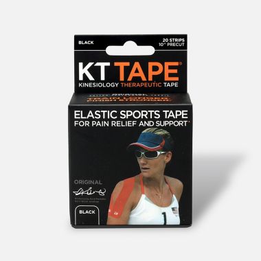 KT Tape&reg; 20-Count Elastic Sports Tape in Black. View a larger version of this product image.