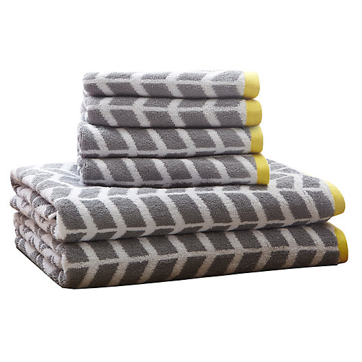 Alternate image 1 for Intelligent Design Nadia 6-Piece Cotton Jacquard Towel Set