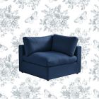 Alternate image 9 for Shabby Chic Linen Modular Corner Sofa Seat in Navy