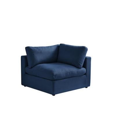 Shabby Chic Linen Modular Corner Sofa Seat in Navy