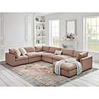 Alternate image 1 for Shabby Chic Linen Modular Corner Sofa Seat in Pink