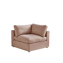 Shabby Chic Linen Modular Corner Sofa Seat in Pink