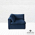 Alternate image 7 for Shabby Chic Linen Left-Arm Modular Sofa Seat in Navy