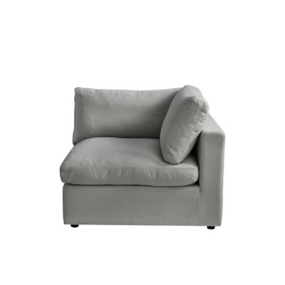 Shabby Chic Linen Right-Arm Sofa Seat in Grey