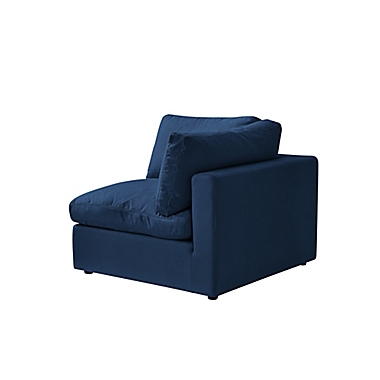 Shabby Chic Linen Right-Arm Sofa Seat in Navy. View a larger version of this product image.