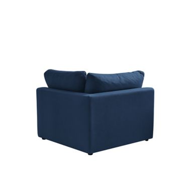 Shabby Chic Linen Right-Arm Sofa Seat in Navy. View a larger version of this product image.