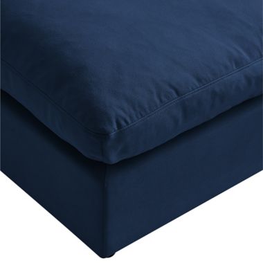 Shabby Chic Linen Right-Arm Sofa Seat in Navy. View a larger version of this product image.