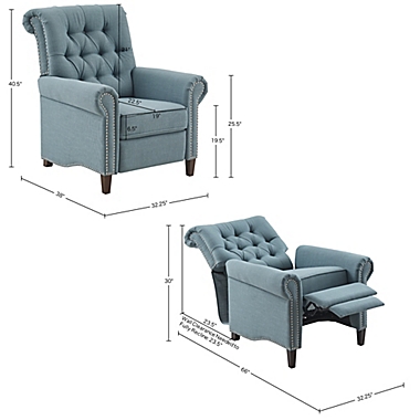 Madison Park&trade; Aidan Push-Back Recliner in Blue. View a larger version of this product image.
