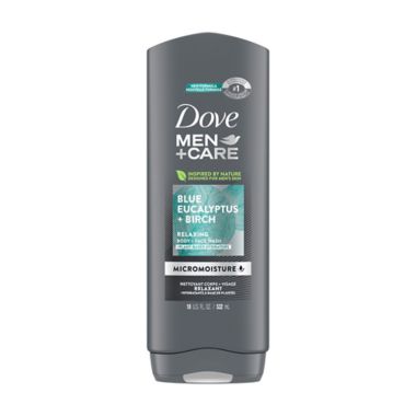 Dove&reg; Men+Care 18. fl. oz. Relaxing Face and Body Wash in Blue Eucalyptus and Birch. View a larger version of this product image.