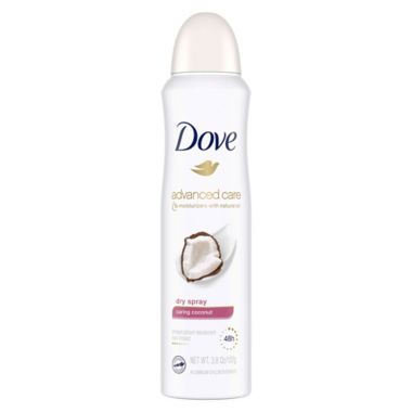 Dove&reg; 3.8 oz. Advanced Care Coconut Dry Antiperspirant Deodorant Spray. View a larger version of this product image.