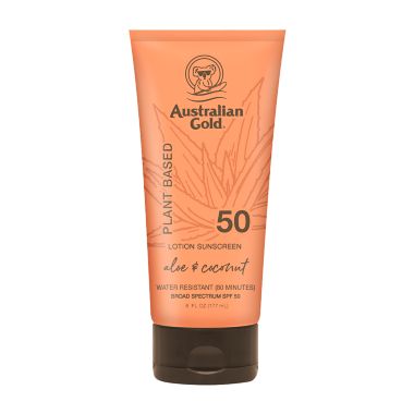 Australian Gold&reg; 6 fl. oz. Plant Based Lotion Sunscreen with Aloe and Coconut SPF 50. View a larger version of this product image.