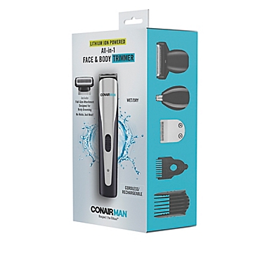 ConairMAN&reg; Wet/Dry All-in-One Face &amp; Body Trimmer. View a larger version of this product image.