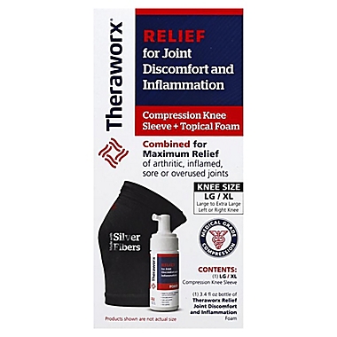 Theraworx&reg; Joint Relief Foam 3.4 oz. and Knee Compression Sleeve (Large/XL). View a larger version of this product image.