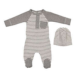 HannaKay, by Maniere 2-Piece Henley Footie and Hat Set