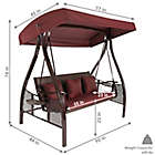 Alternate image 2 for Sunnydaze Decor 3-Person Patio Swing with Canopy and Maroon Cushions