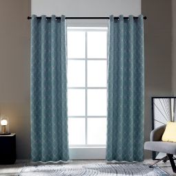 Lyndale Mila 54-Inch Grommet Room Darkening Window Curtain Panel in Blue (Single)