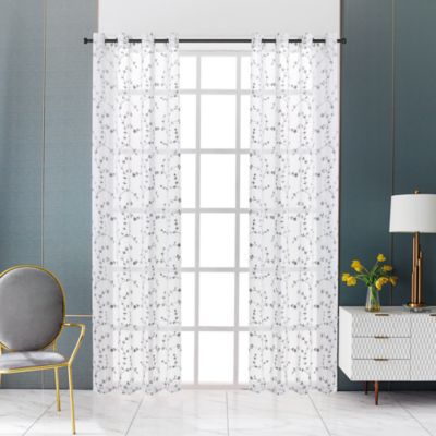 Lyndale Joy 120-Inch Grommet Sheer Window Curtain Panel in Silver (Single)