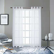 Lyndale Pico Grommet Sheer Window Curtain Panel in White
