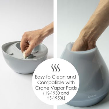 Crane Top Fill Drop Humidifier with Sound Machine in Grey. View a larger version of this product image.