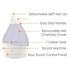 Alternate image 5 for Crane Top Fill Drop Humidifier with Sound Machine in White