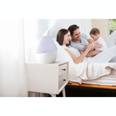 Crane Top Fill Drop Humidifier with Sound Machine in White. View a larger version of this product image.