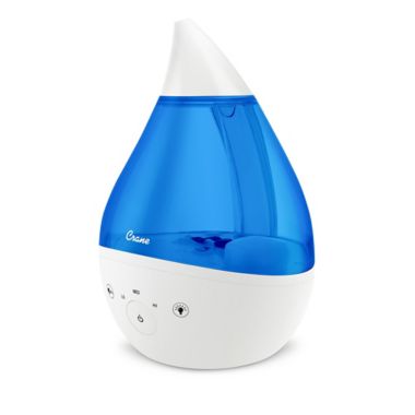 Crane Top Fill Drop Humidifier with Sound Machine in Blue/White. View a larger version of this product image.
