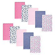 Hudson Baby&reg; 10-Pack Tiny Berry Cotton Flannel Burp Cloths in Pink