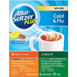 Alka-Seltzer Plus® 12-Count Severe Cold & Flu Day/Night Powder Packets in Honey Lemon Zest