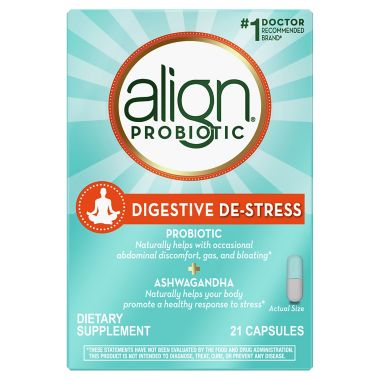 Align&reg; 21-Count Digestive De-Stress Probiotic Capsules with Ashwagandha. View a larger version of this product image.