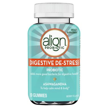 Align&reg; 50-Count Digestive De-Stress Probiotic Gummies with Ashwagandha in Berry. View a larger version of this product image.