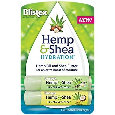 Blistex&reg; 2-Pack 0.15 oz. Hemp &amp; Shea Hydration Lip Moisturizers. View a larger version of this product image.