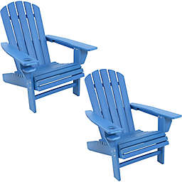 Sunnydaze All-Weather Adirondack Chairs in Blue (Set of 2)