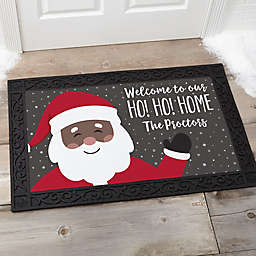 Ho! Ho! Home Santa Personalized Christmas Doormat